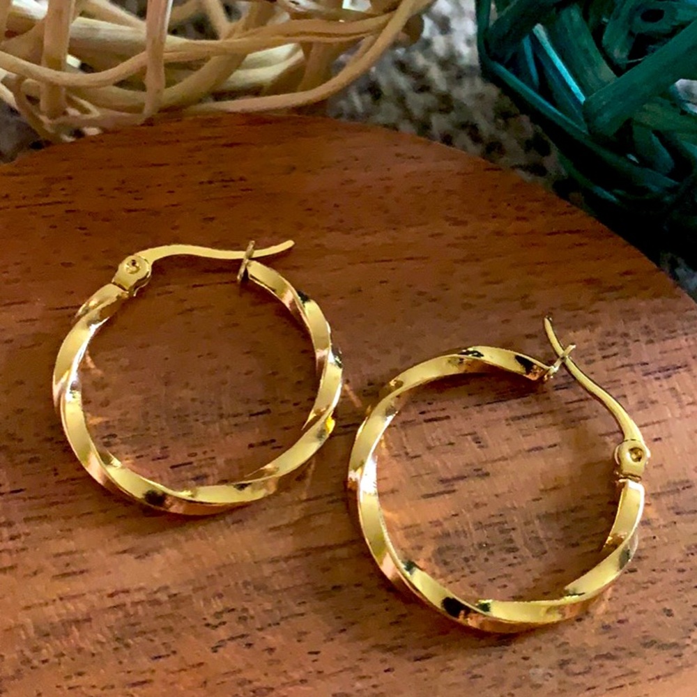 Gold hoop earrings